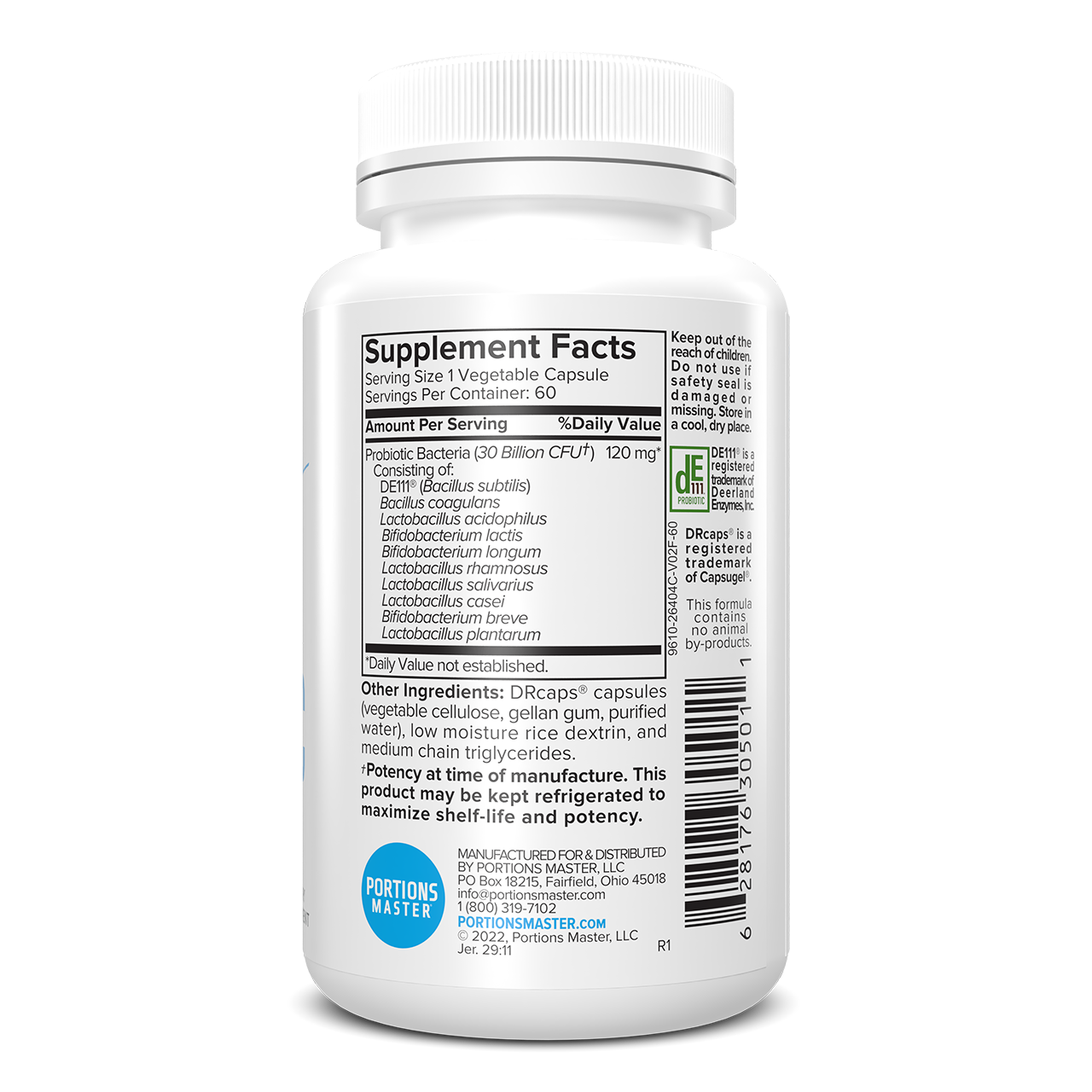 Portions Master 30 Billion Probiotic Right