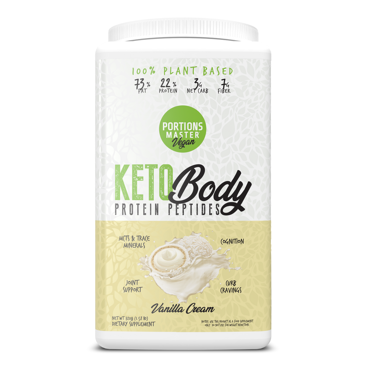 Portions Master Keto Body Protein Peptides Vanilla Cream Front