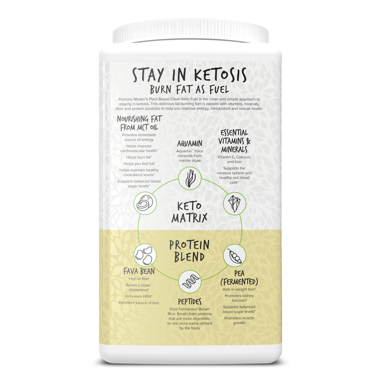 Portions Master Keto Body Protein Peptides Vanilla Cream Left