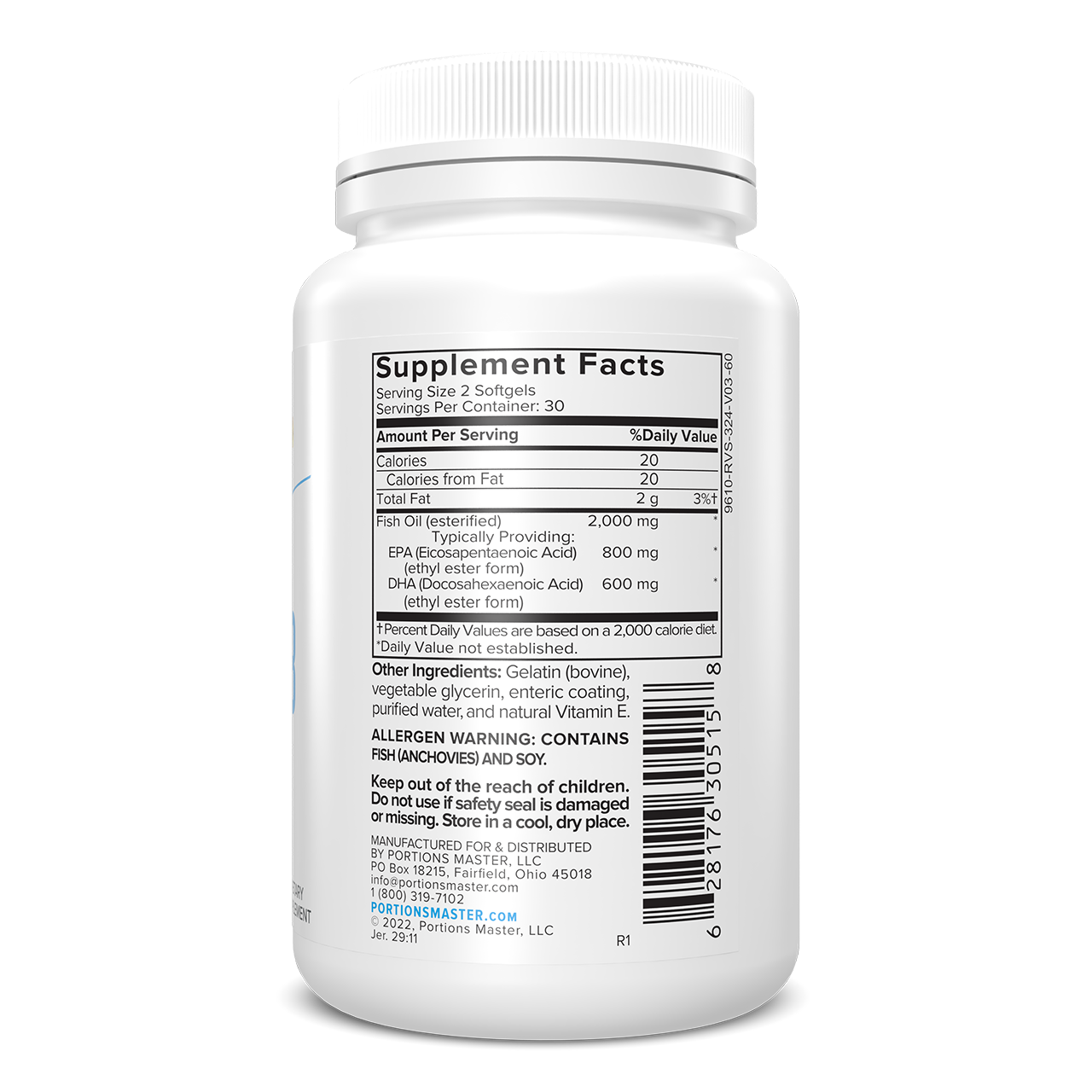Portions Master Omega 3 Fish Oil Right