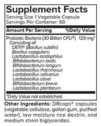 Portions Master 30 Billion Probiotic Supplement Panel