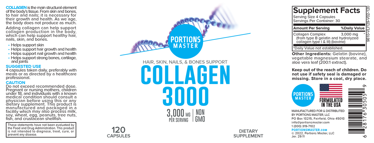 Portions Master Collagen Label