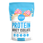 Portions Master Non-GMO Cross-Flow Microfiltration Whey Protein Isolate, Sweetened with Stevia (2 lbs) | Birthday Cake Front