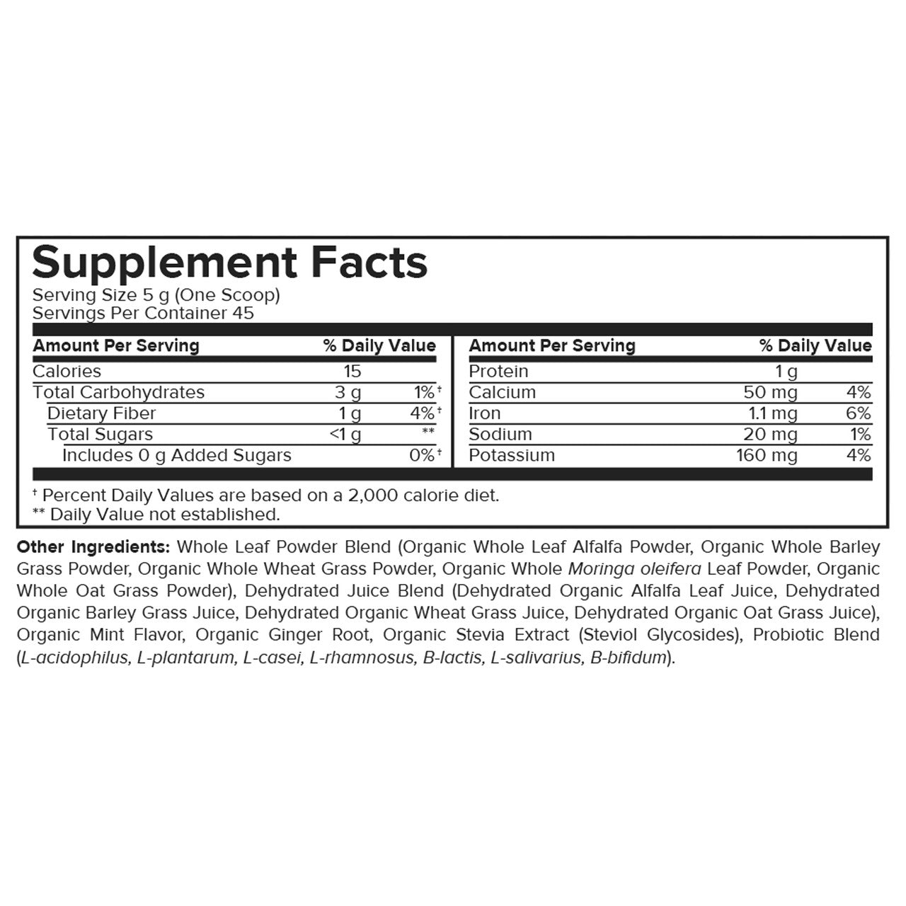 Portions Master Vulcanic Supergreens Mint Supp Panel