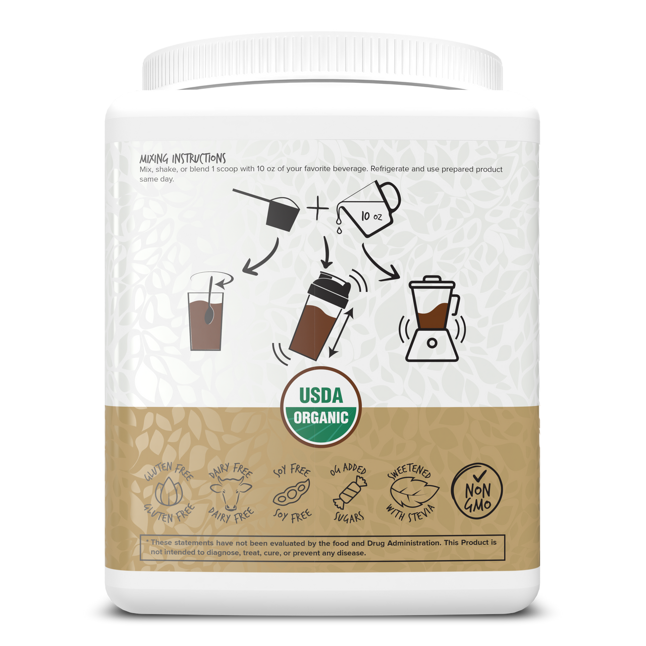 Portions Master Vegan Plant Protein Chocolate 375g Back