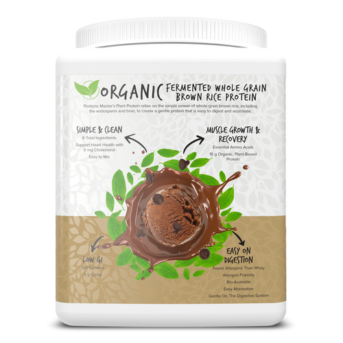 Portions Master Vegan Plant Protein Chocolate 375g Left