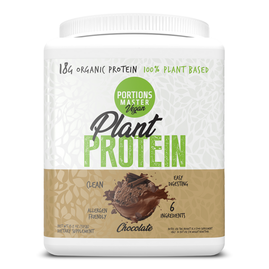 Portions Master Vegan Plant Protein Chocolate 375g  Front