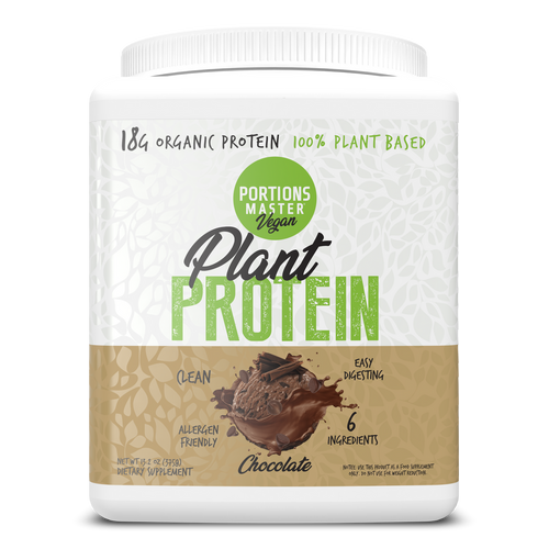 Portions Master Vegan Plant Protein Chocolate 375g  Front