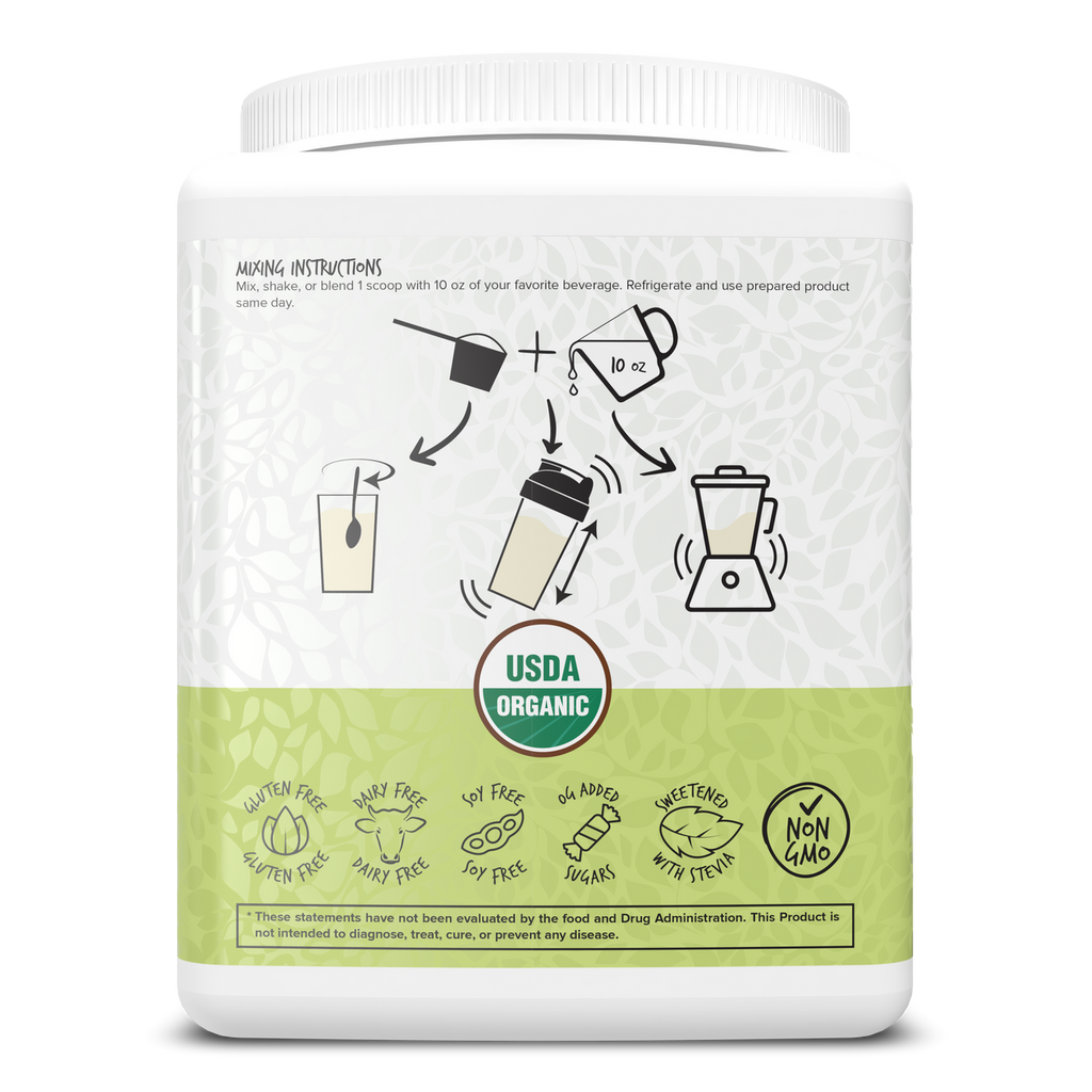 Portions Master Vegan Plant Protein Unflavored 375g Back