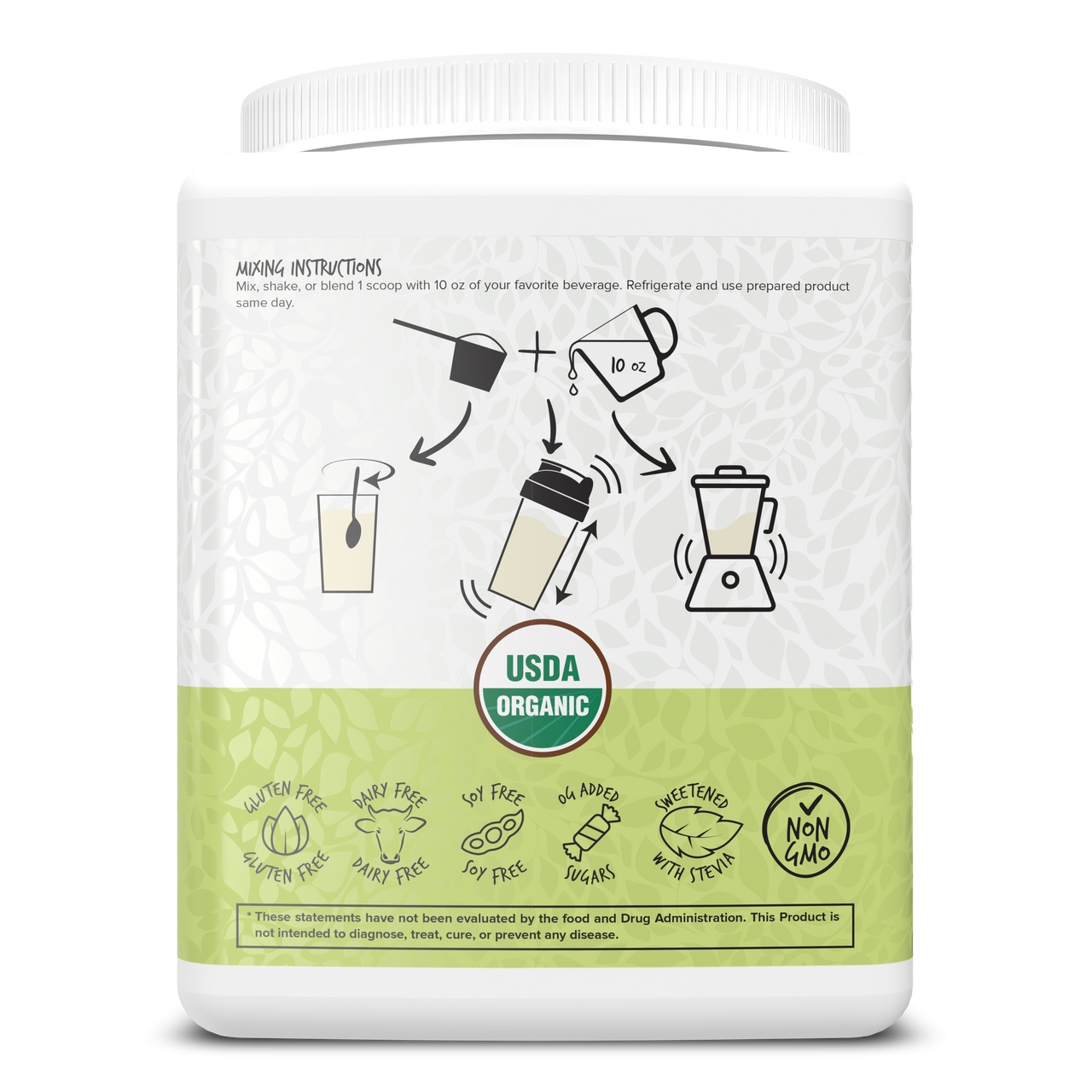 Portions Master Vegan Plant Protein Unflavored 375g Back