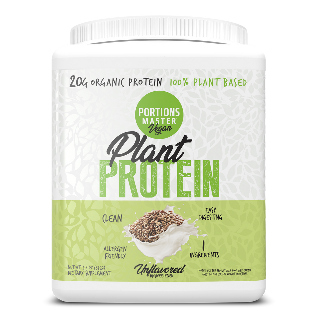Portions Master Vegan Plant Protein Unflavored 375g Front