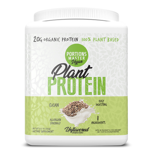 Portions Master Vegan Plant Protein Unflavored 375g Front