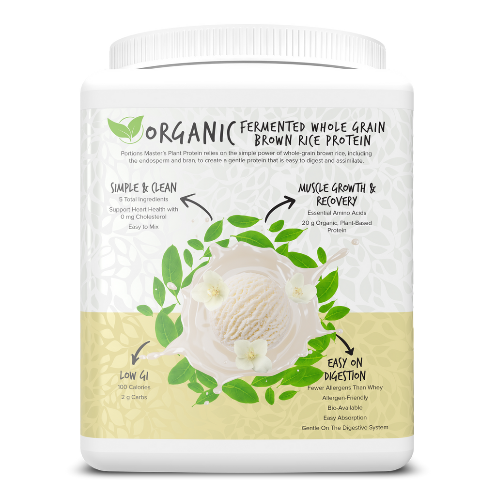 Portions Master Vegan Plant Protein Vanilla 375g Left