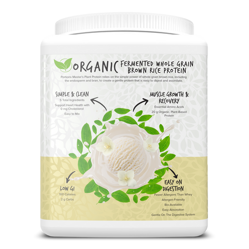 Portions Master Vegan Plant Protein Vanilla 375g Left