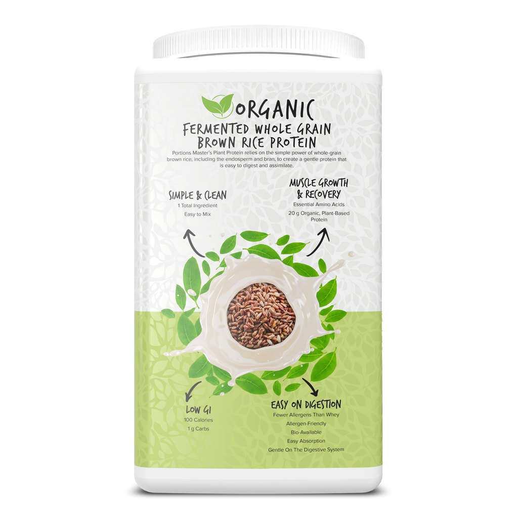 Portions Master Vegan Plant Protein Unflavored 750g Left