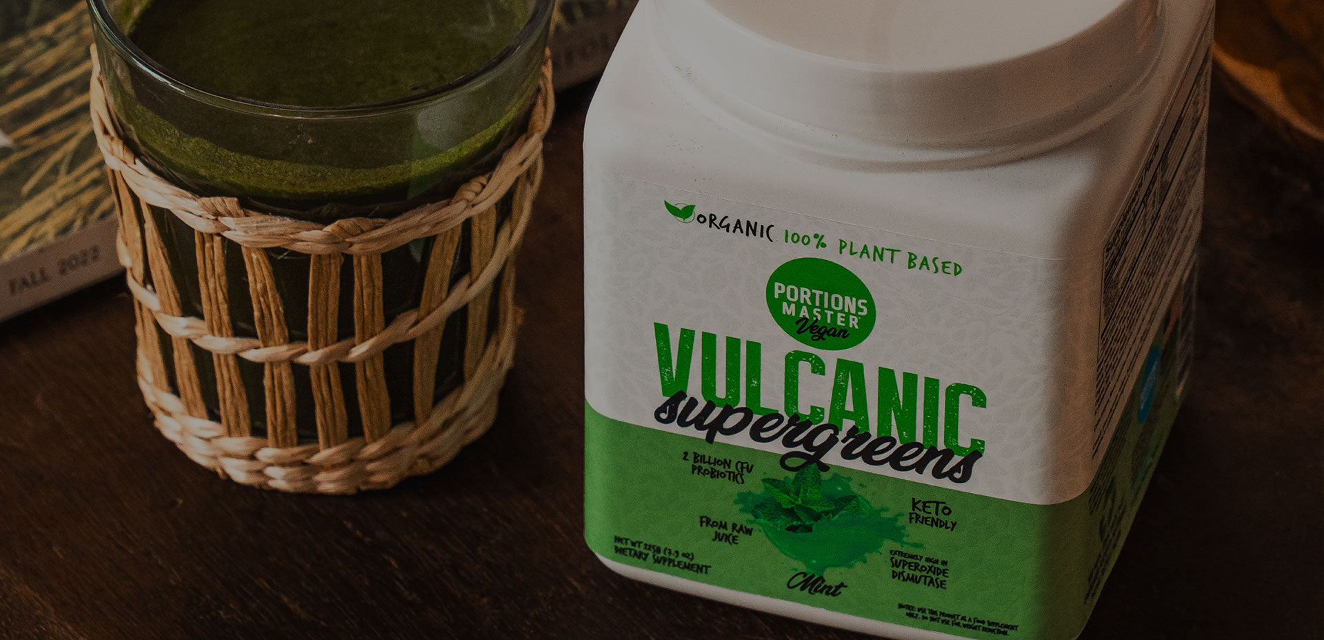Portions Master Vulcanic Supergreens supplement.