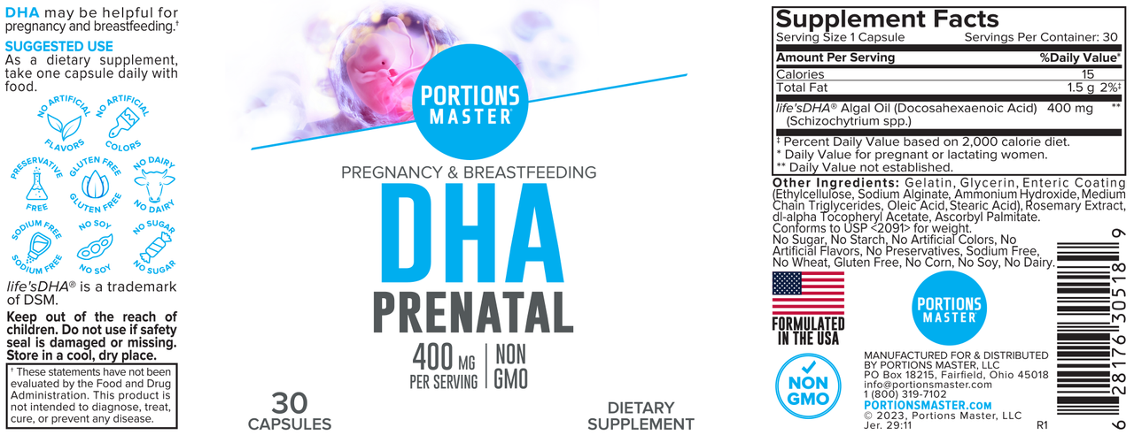 Portions Master DHA Label