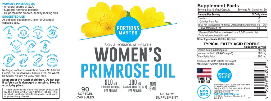 Potions Master Primrose Oil Label