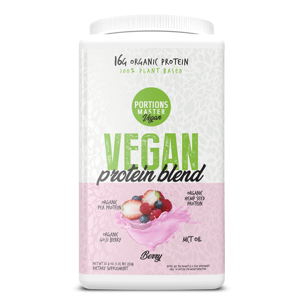 Portions Master Vegan Protein Blend Berry