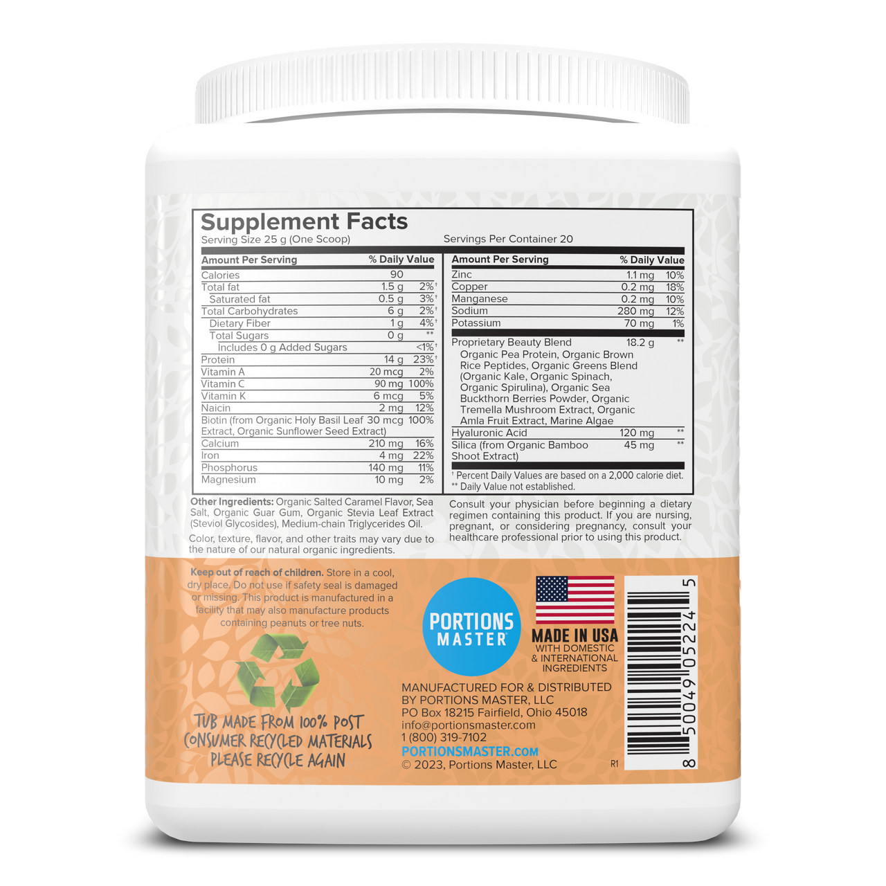 Portions Master Vegan Collagen Builder Salted Caramel Right