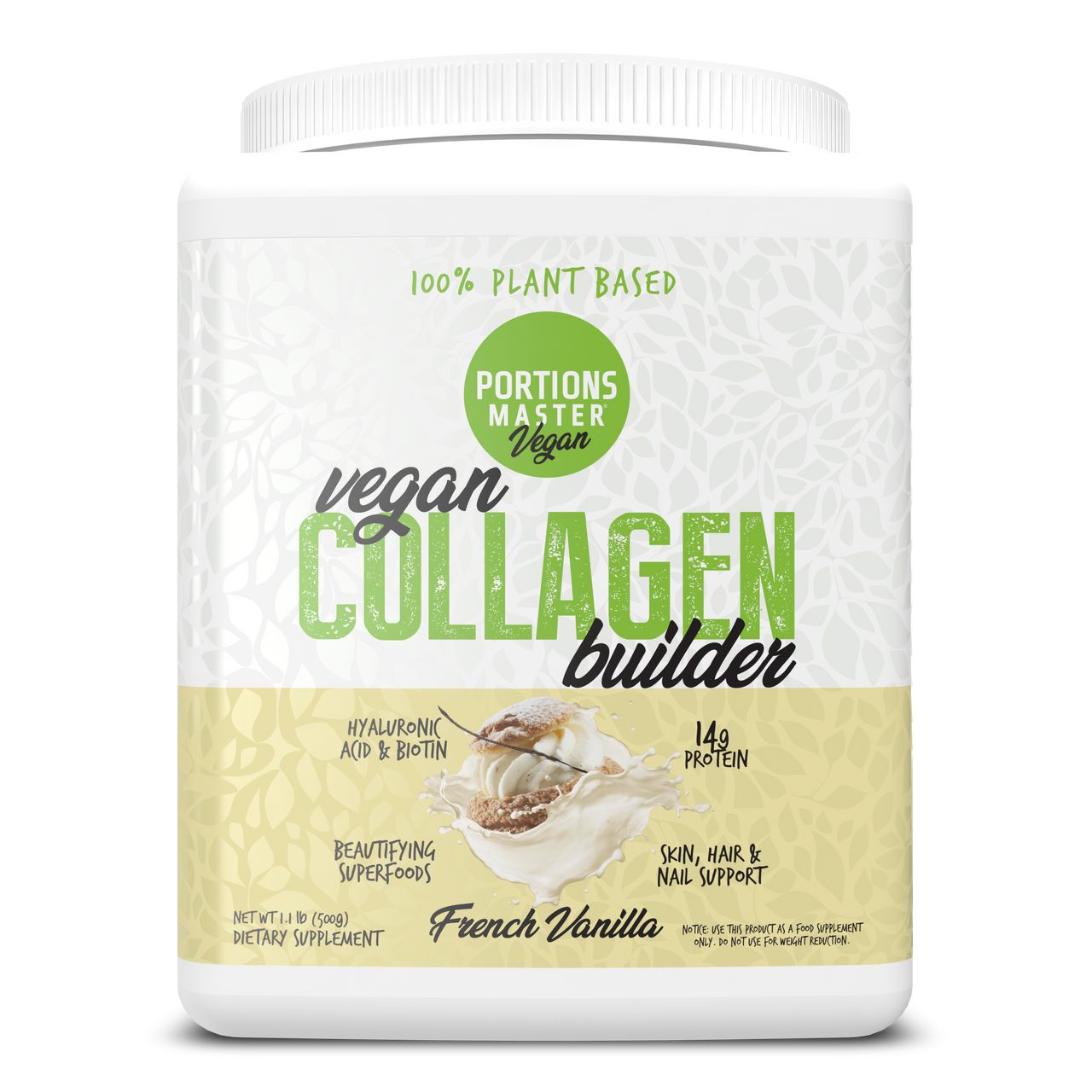 Portions Master Vegan Collagen Builder French Vanilla Front