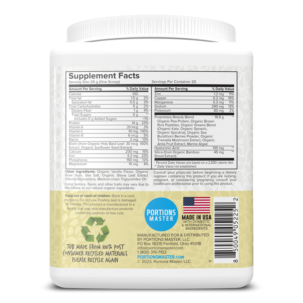 Portions Master Vegan Collagen Builder French Vanilla Right