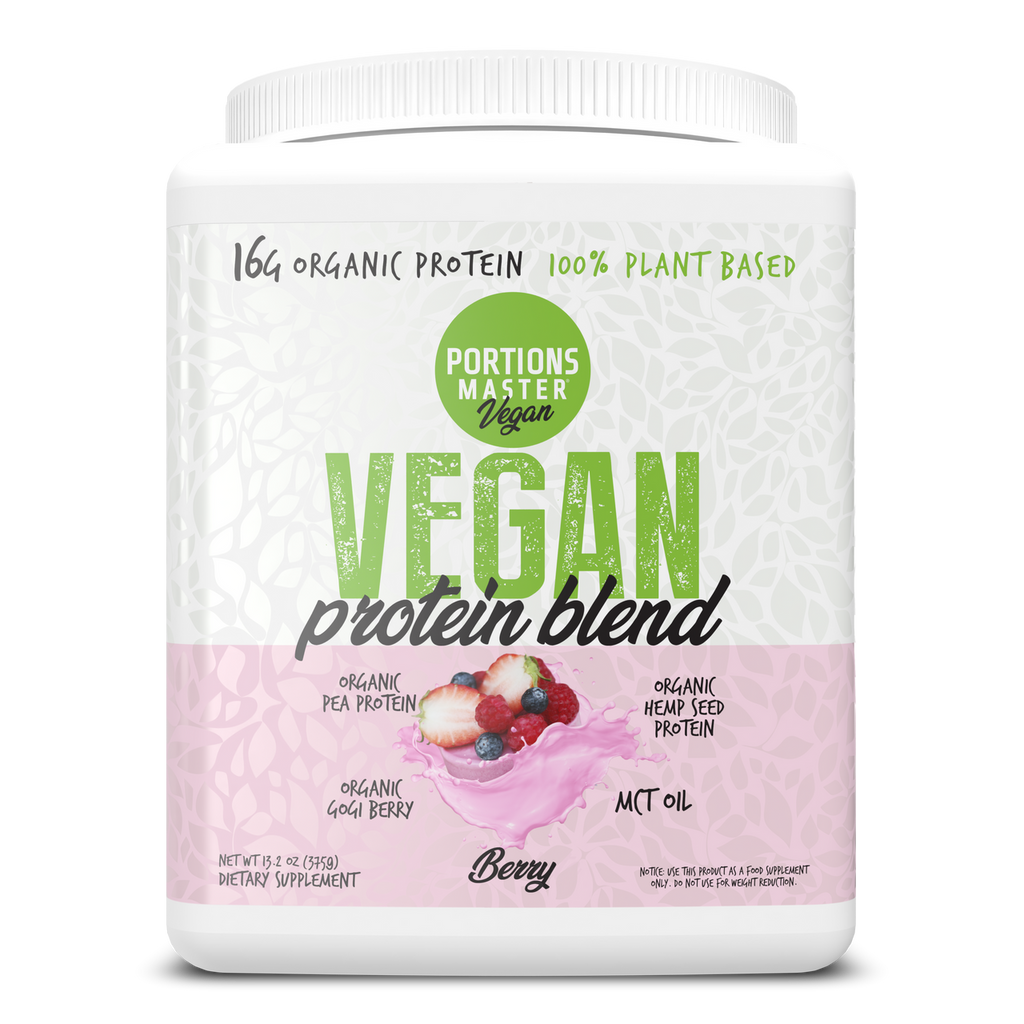 Portions Master Vegan Protein Blend Berry 375g Front