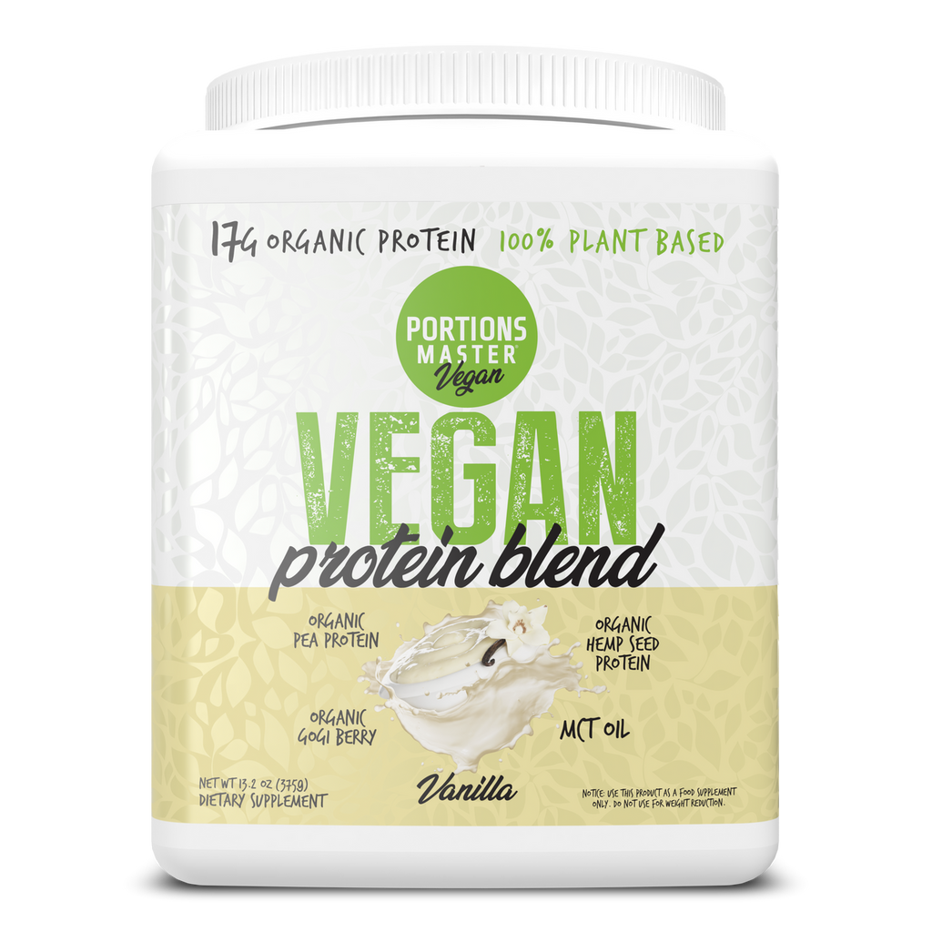 Portions Master Vegan Protein Blend Vanilla 375g Front