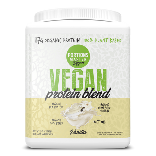 Portions Master Vegan Protein Blend Vanilla 375g Front