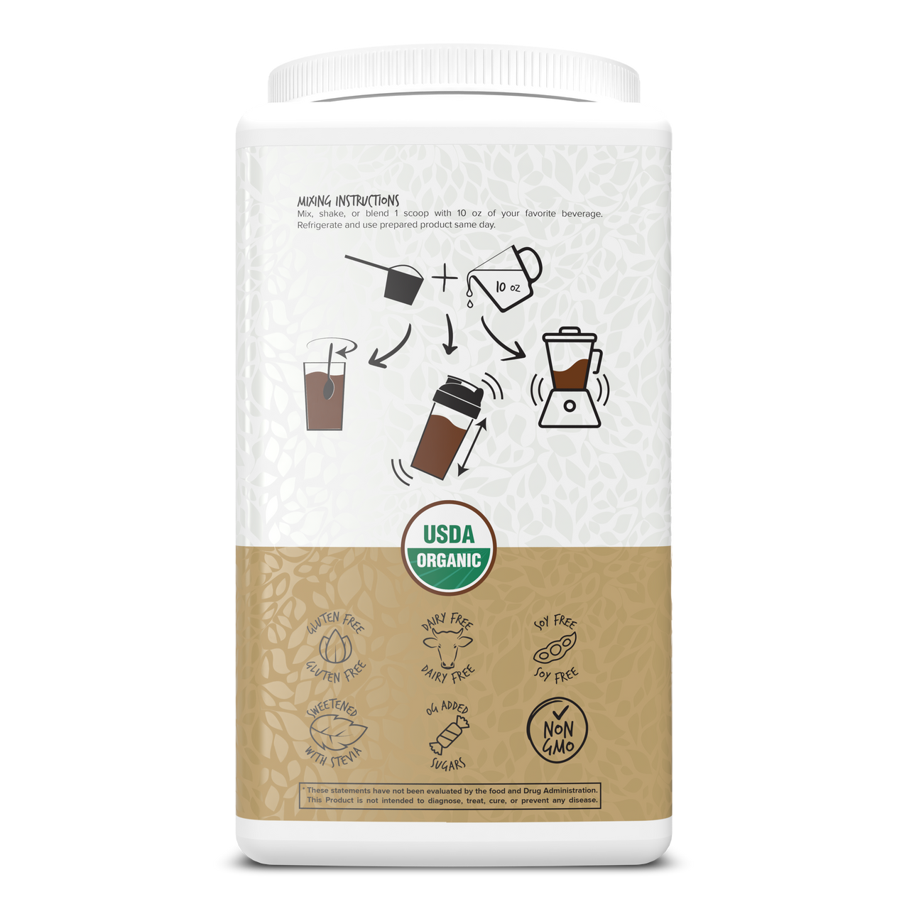 Portions Master Vegan Protein Blend Chocolate 750g Back