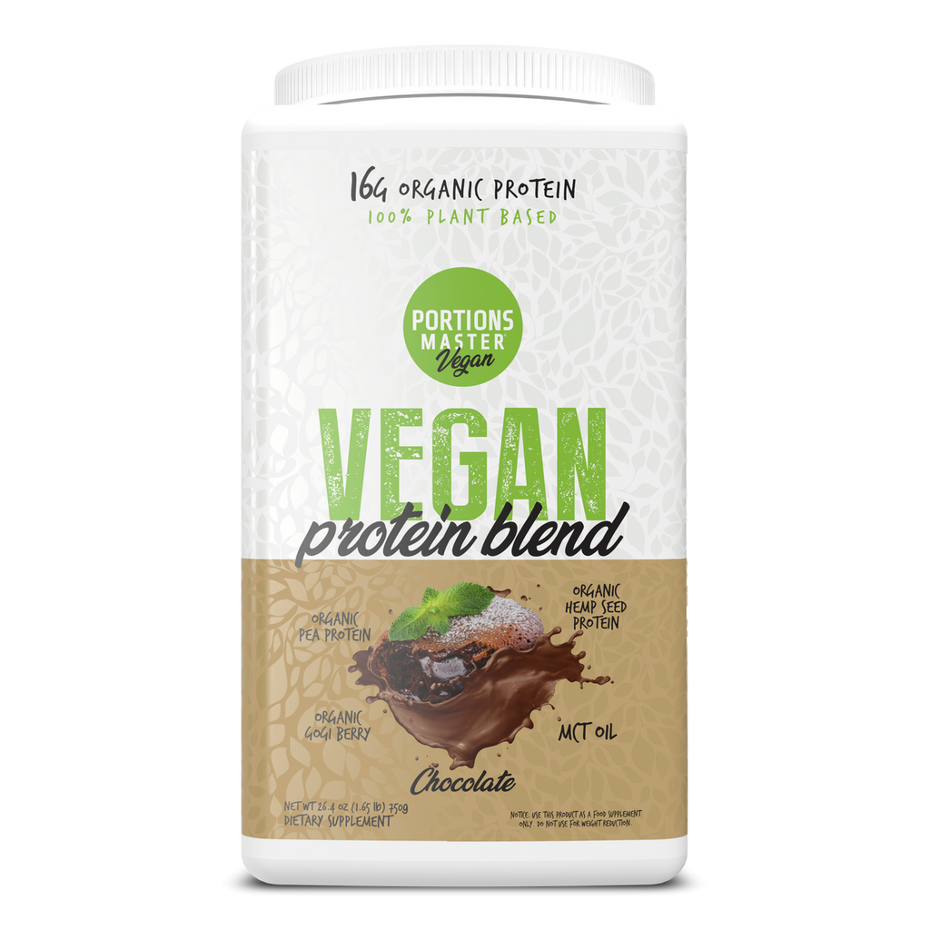 Portions Master Vegan Protein Blend Chocolate 750g Front