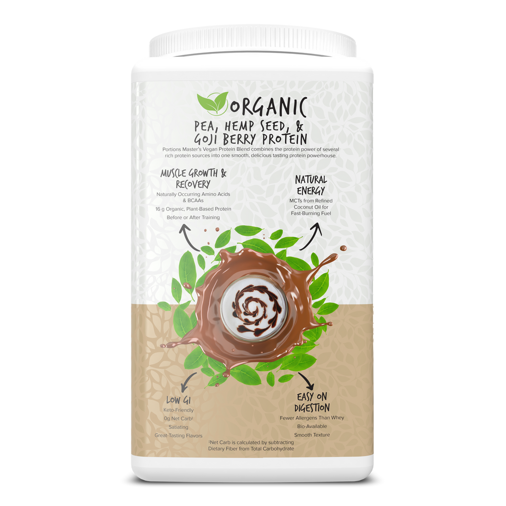 Portions Master Vegan Protein Blend Mocha 750g Left