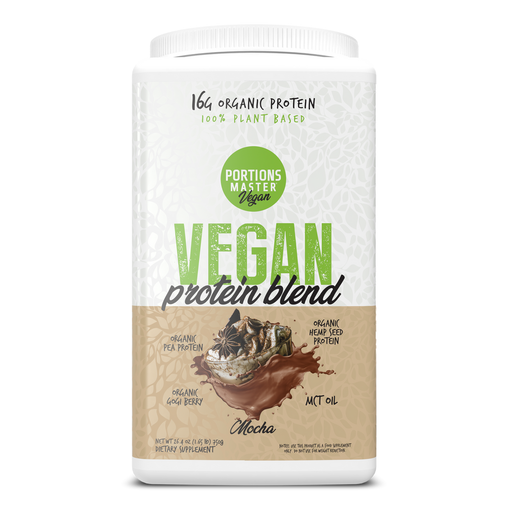 Portions Master Vegan Protein Blend Mocha 750g Front