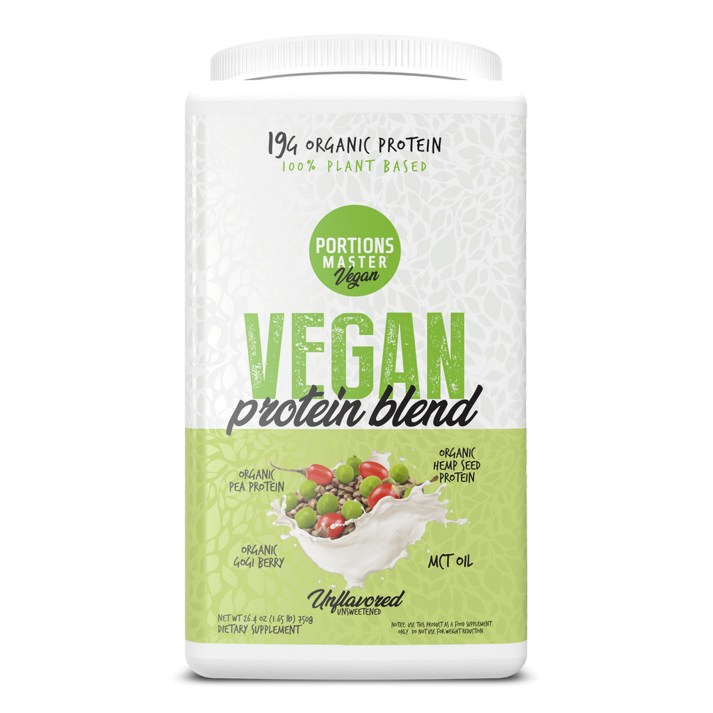 Portions Master Vegan Protein Blend Unflavored 750g Front