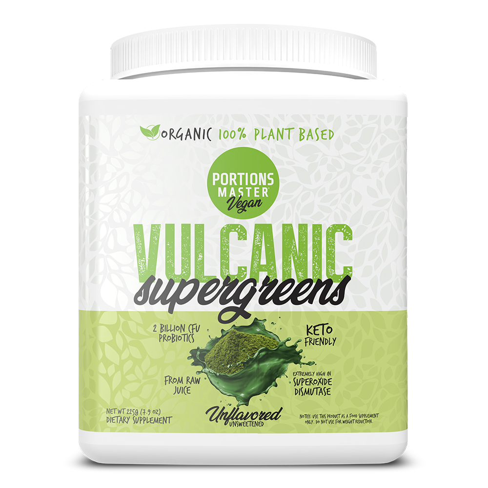 Portions Master Vulcanic Supergreens Unflavored 225g Front