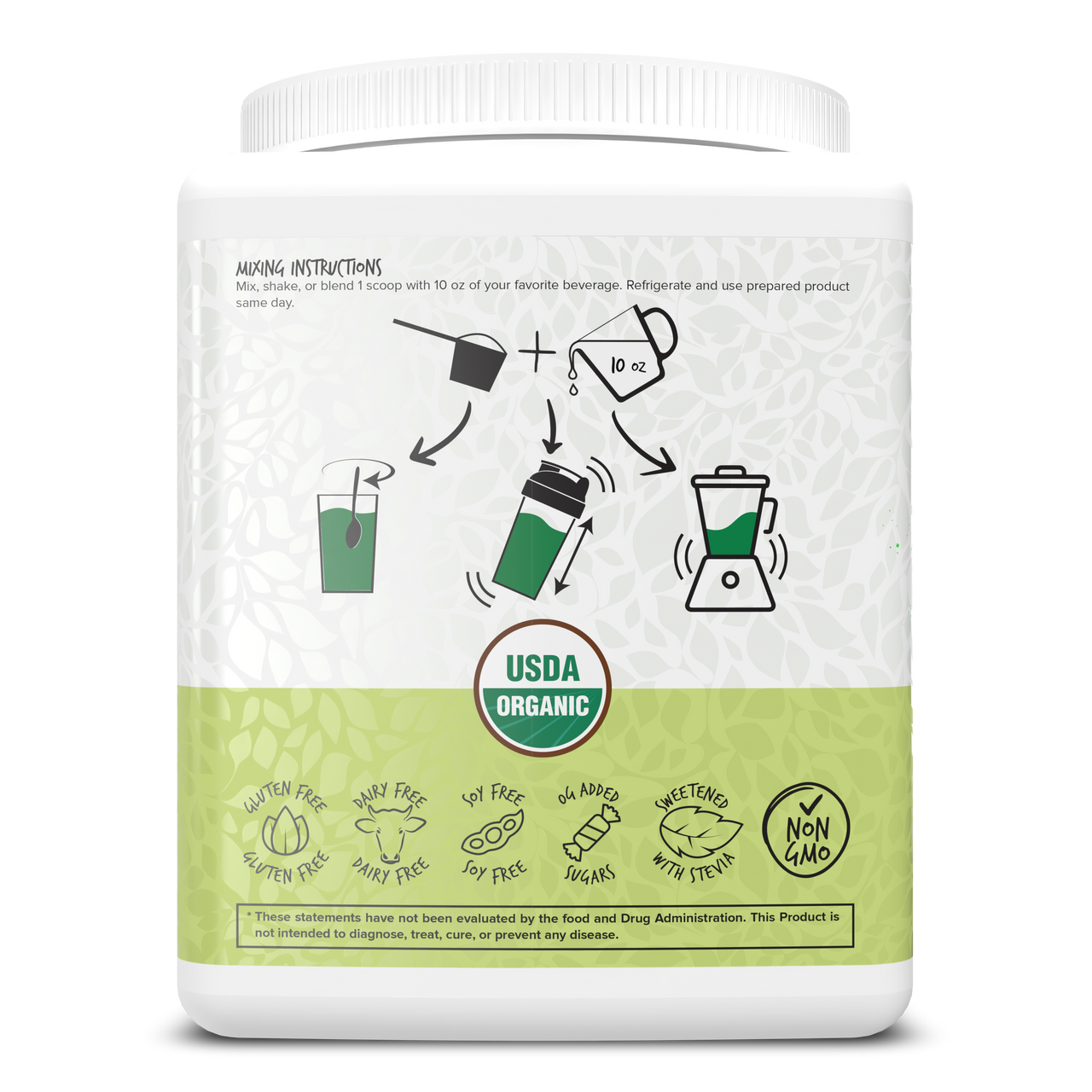 Portions Master Vulcanic Supergreens Unflavored 450g Back