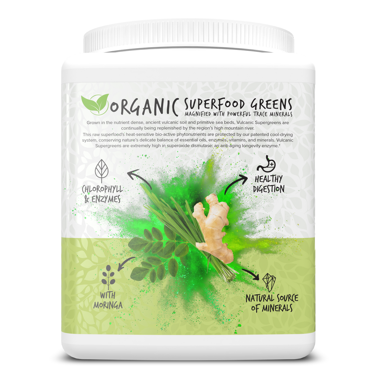 Portions Master Vulcanic Supergreens Unflavored 450g Left
